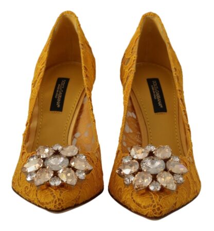 Dolce & Gabbana - Yellow Taormina Lace Crystal Heels Pumps Shoes