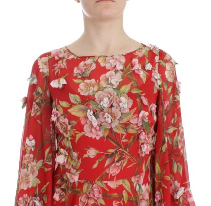 Dolce & Gabbana - Exclusive Silk Red Floral Shift Dress