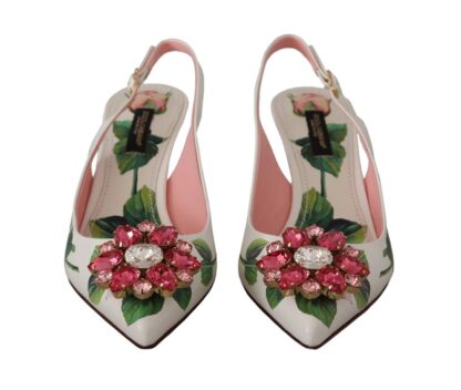 Dolce & Gabbana - Ethereal Floral Embellished Slingback Heels