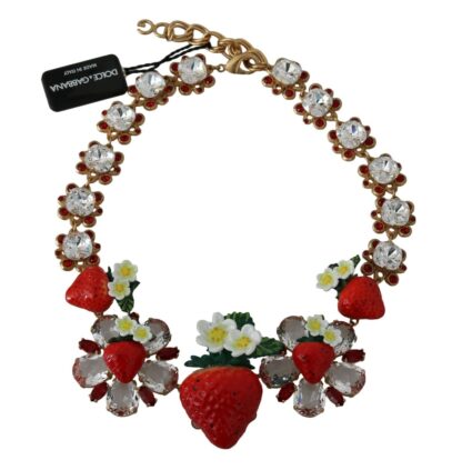 Dolce & Gabbana - Elegant Strawberry Charm Crystal Necklace