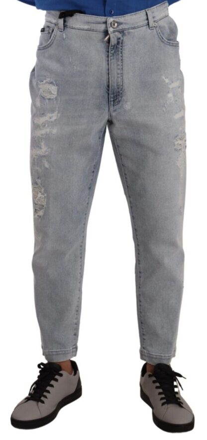 Dolce & Gabbana - Blue Cotton Tapered Denim Trouser GRACE Jeans