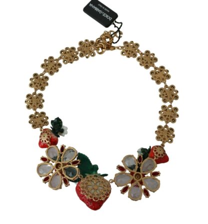 Dolce & Gabbana - Elegant Strawberry Charm Crystal Necklace