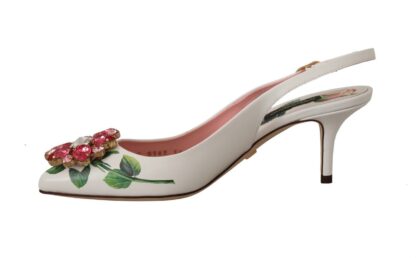 Dolce & Gabbana - Ethereal Floral Embellished Slingback Heels