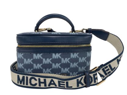 Michael Kors - Jet Set Medium Navy Multi Jacquard Canvas Zip Trunk Crossbody Bag