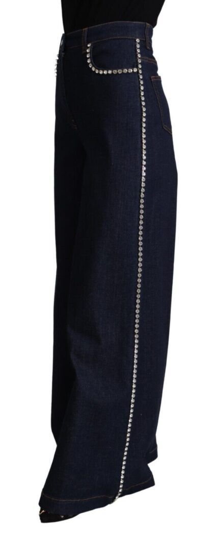 Dolce & Gabbana - Elegant Wide Leg Crystal Embellished Jeans