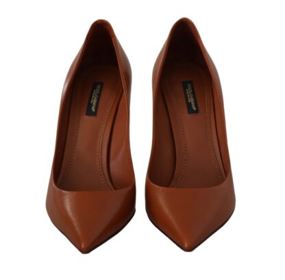 Dolce & Gabbana - Brown Leather High Heels Pumps Shoes