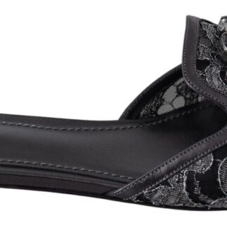 Dolce & Gabbana - Embroidered Flat Leather Sandals