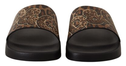 Dolce & Gabbana - Elegant Leopard Print Flat Sandals