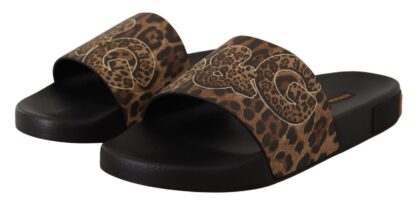 Dolce & Gabbana - Elegant Leopard Print Flat Sandals