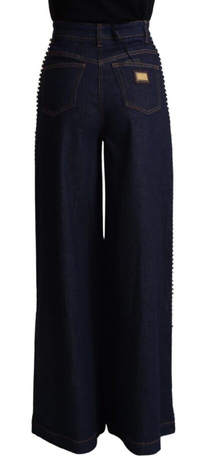 Dolce & Gabbana - Elegant Wide Leg Crystal Embellished Jeans