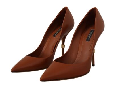 Dolce & Gabbana - Brown Leather High Heels Pumps Shoes