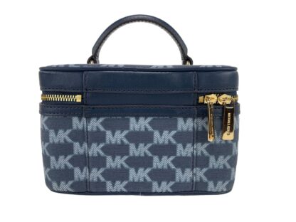 Michael Kors - Jet Set Medium Navy Multi Jacquard Canvas Zip Trunk Crossbody Bag