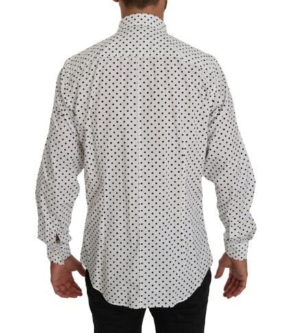 Dolce & Gabbana - Elegant White Dotted Martini Dress Shirt