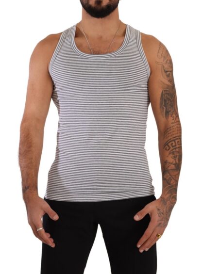 Dolce & Gabbana - Elegant Grey Cotton Blend Tank Top