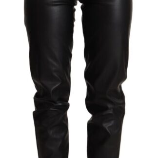 Patrizia Pepe - High Waist Leather Skinny Pants in Chic Brown