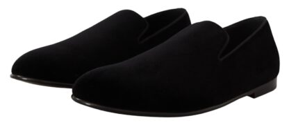 Dolce & Gabbana - Elegant Black Velvet Loafers