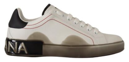 Dolce & Gabbana - White and Gray Designer Leather Sneakers