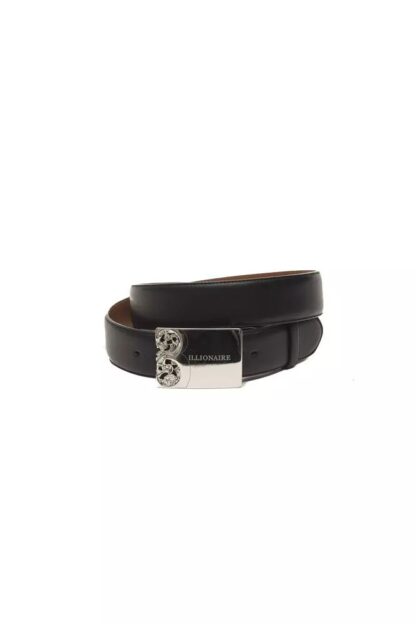 Billionaire Italian Couture - Elegant Black Leather Belt