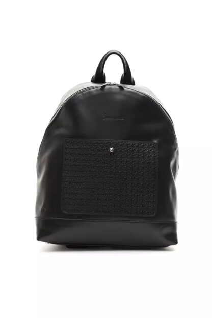 Billionaire Italian Couture - Elegant Black Leather Backpack