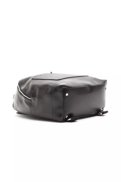 Billionaire Italian Couture - Elegant Black Leather Backpack