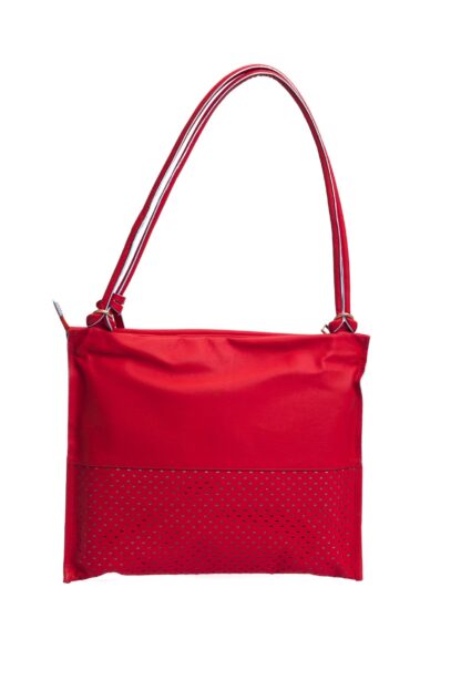 Piquadro - Chic Perforated Red Leather Shoulder Bag