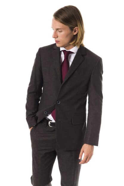 BYBLOS - Elegant Brown Textured Men's Suit