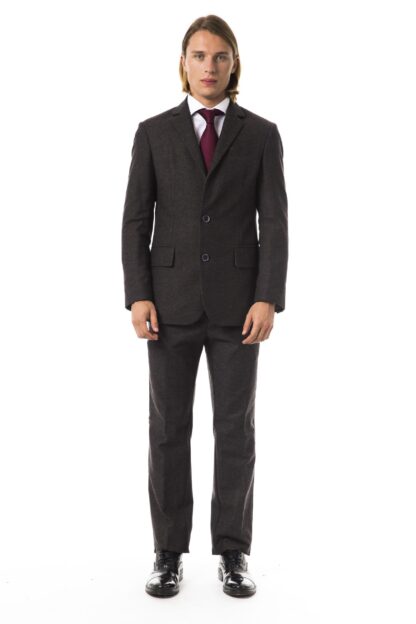 BYBLOS - Elegant Brown Textured Men's Suit