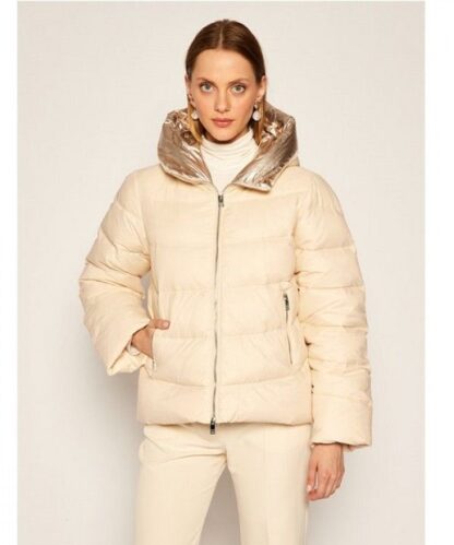 Silvian Heach - Glamorous Milk & Gold Short Puffer Jacket