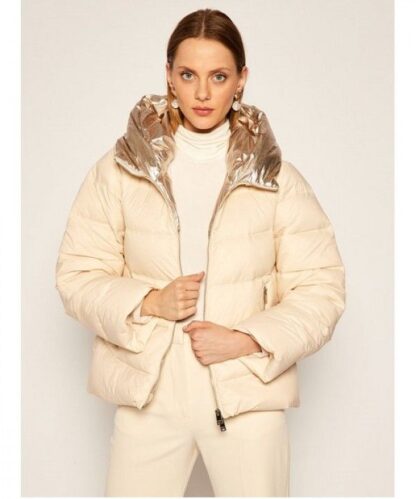 Silvian Heach - Glamorous Milk & Gold Short Puffer Jacket