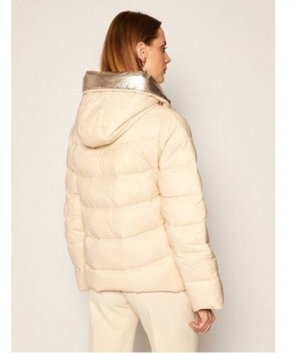 Silvian Heach - Glamorous Milk & Gold Short Puffer Jacket