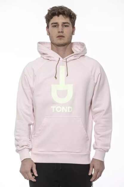 Tond - Chic Oversized Pink Cotton Sweatshirt with Hood