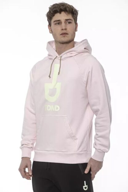 Tond - Chic Oversized Pink Cotton Sweatshirt with Hood