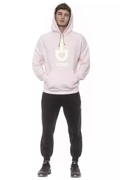 Tond - Chic Oversized Pink Cotton Sweatshirt with Hood