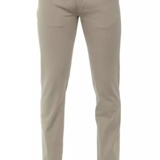 PT Torino - White Cotton Men Slim Trouser