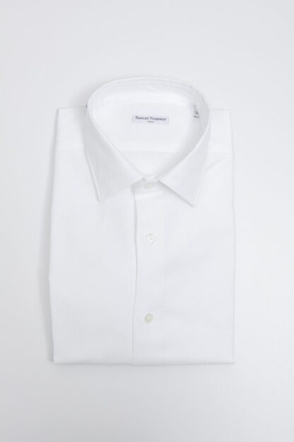 Robert Friedman - Elegant Medium Slim Collar White Shirt