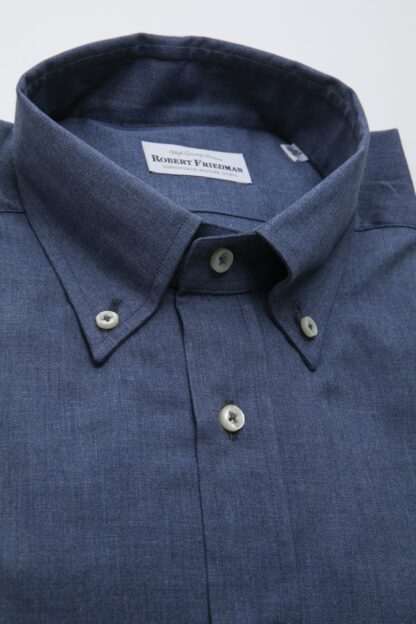 Robert Friedman - Elegant Blue Cotton Button-Down Shirt