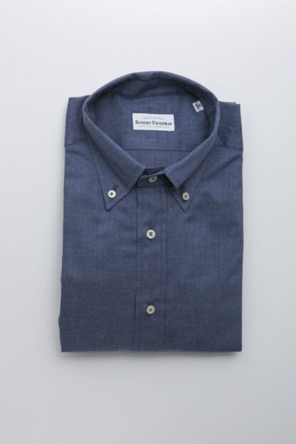 Robert Friedman - Elegant Blue Cotton Button-Down Shirt