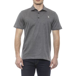 Billionaire Italian Couture - Exquisite Gray Embroidered Cotton Polo