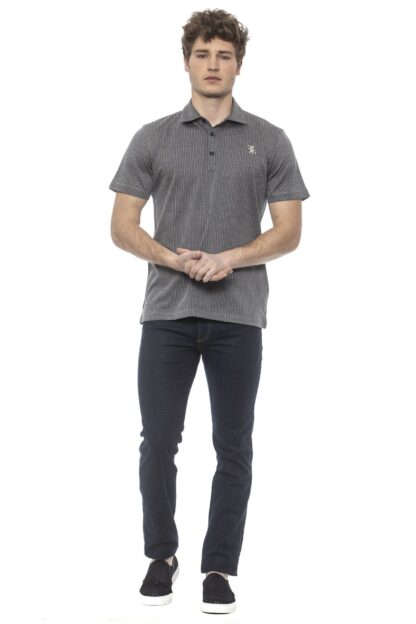 Billionaire Italian Couture - Elegant Embroidered Gray Cotton Polo