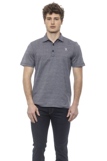 Billionaire Italian Couture - Elegant Embroidered Blue Polo