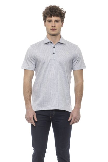 Billionaire Italian Couture - Exquisite Gray Embroidered Cotton Polo