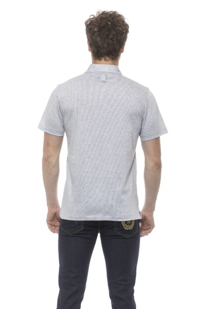 Billionaire Italian Couture - Exquisite Gray Embroidered Cotton Polo