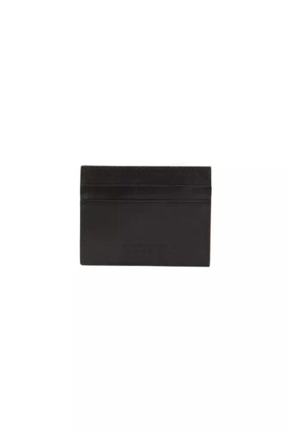 Billionaire Italian Couture - Sleek Black Leather Credit Holder