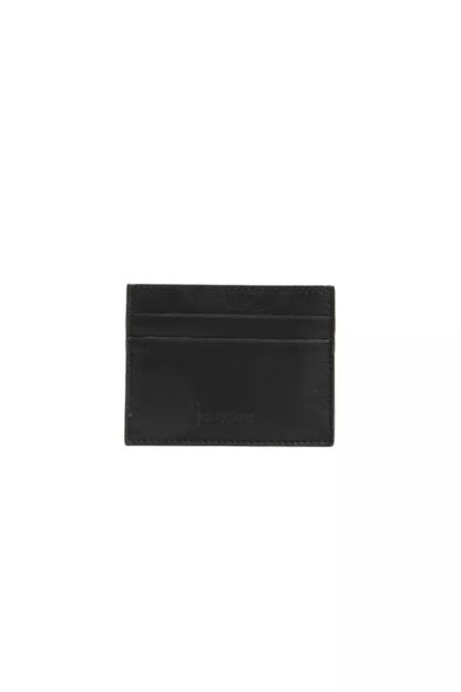 Billionaire Italian Couture - Sleek Black Leather Credit Holder