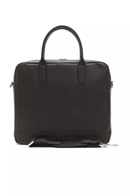 Billionaire Italian Couture - Elegant Black Leather Business Bag