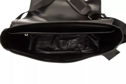 Billionaire Italian Couture - Elegant Black Leather Messenger Bag