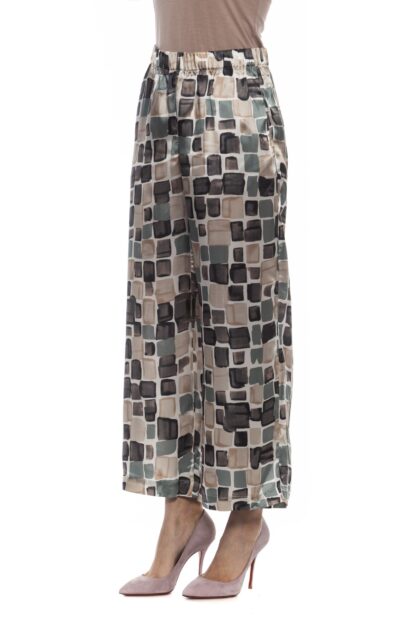 Peserico - Elegant Palazzo Pants in Multicolor Gabardine