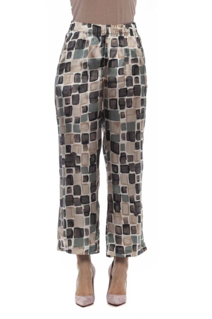 Peserico - Elegant Palazzo Pants in Multicolor Gabardine