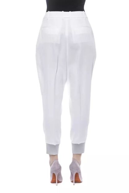 Peserico - Chic White Gabardine Trousers with Tailored Fit