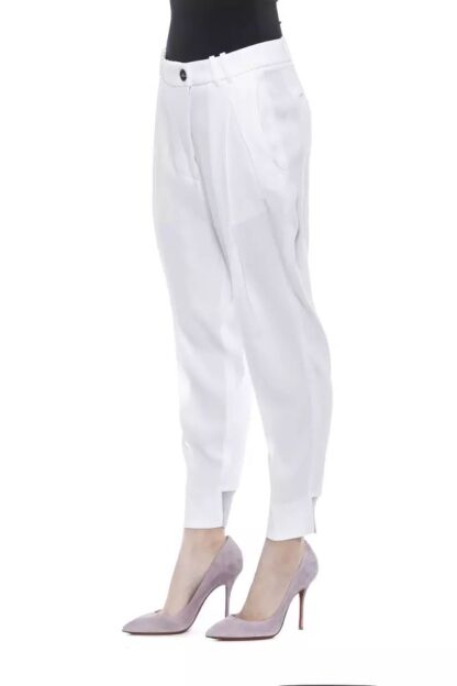 Peserico - Chic White Gabardine Trousers with Tailored Fit